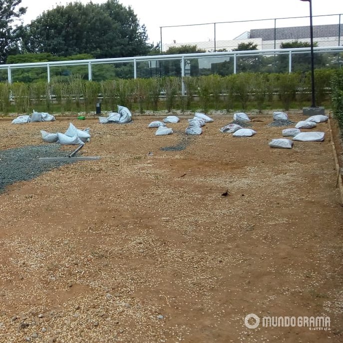 Remoção da grama sintética degradada